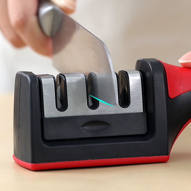 Yangjiang multi-functional household four-section knife sharpener, stone rod three-section quick wholesale knife sharpener and sharpening tool details Picture
