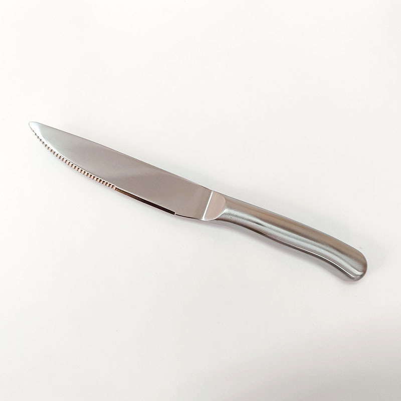 Factory wholesale stainless steel hollow handle steak knives, Western restaurant knives, stainless steel serrated knives, Western tableware details Picture