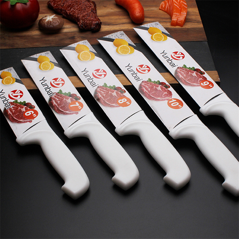 Cross-border chef's knife, stainless steel kitchen knife, Western multi-functional knife, household PP handle meat slicer, kitchen knife set Application Scenario