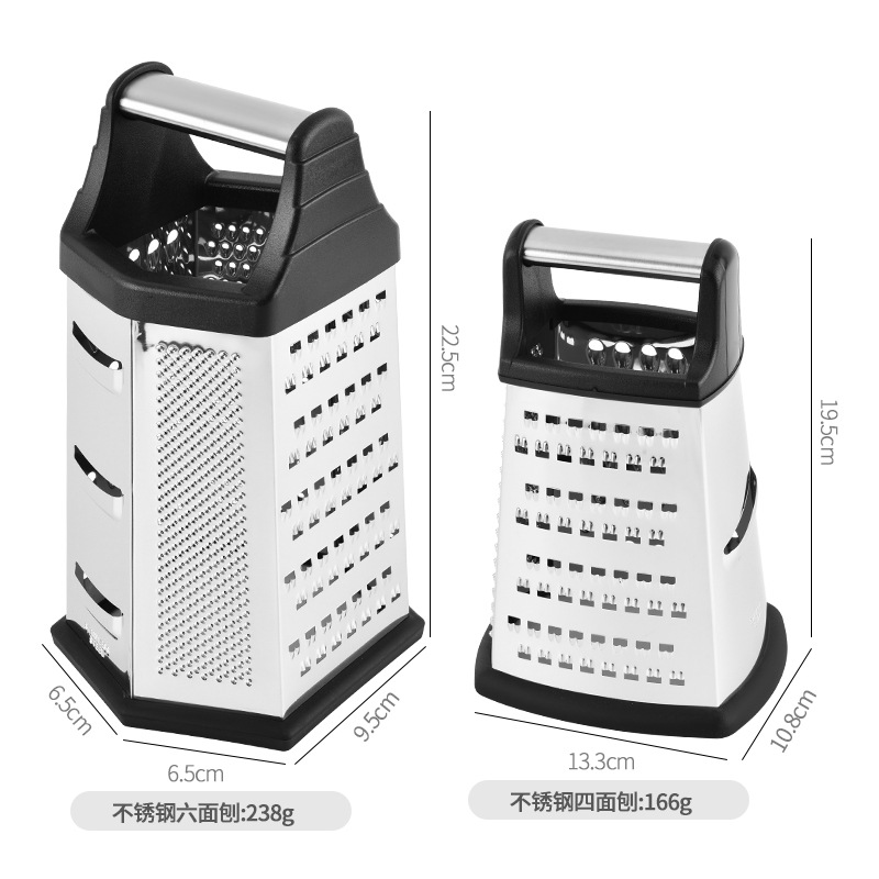 Cross-border multi-functional potato slicer, six-sided and four-sided slicer, vegetable and carrot slicer, stainless steel slicer Specification drawing