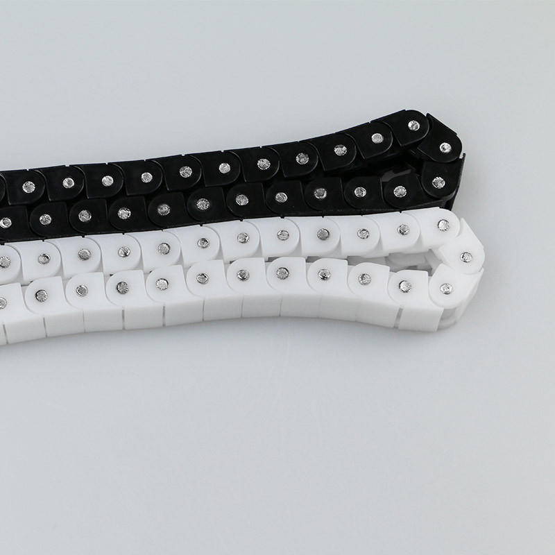 Black RS40P keel nylon chain, 60P drive chain, loading and unloading machine, white POM plastic drive drag chain Specification drawing