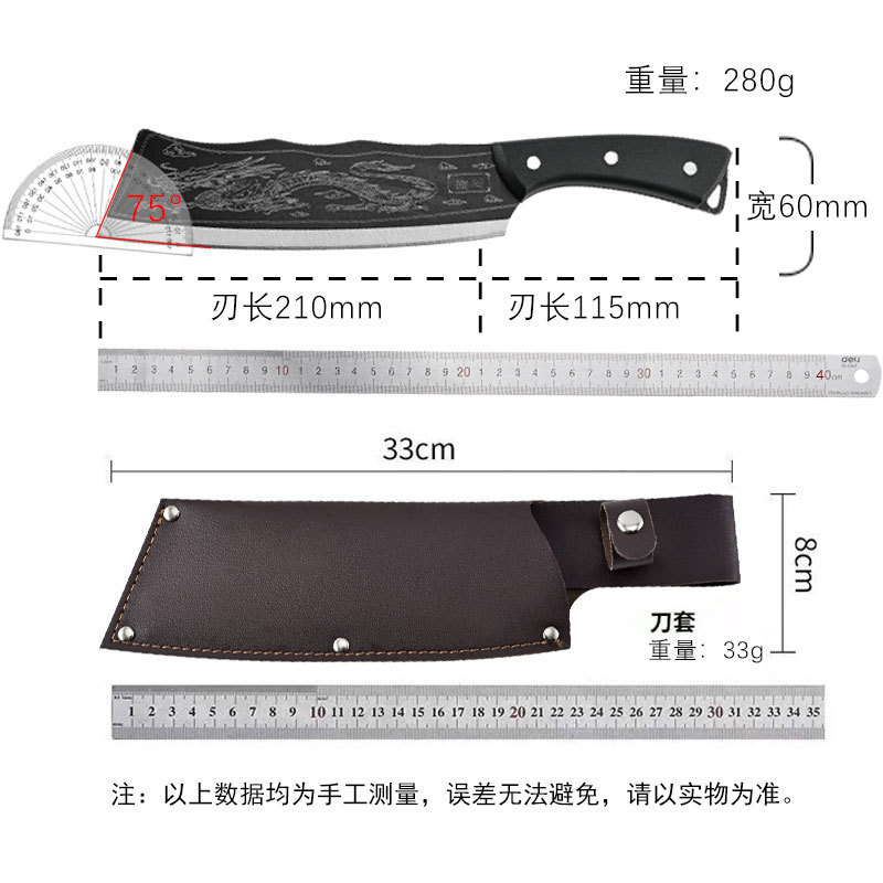 Longquan forged bone-chopping knife, butcher's special wood-chopping knife, outdoor wood-splitting knife, household kitchen sharp bone-chopping and bone-cutting knife Application Scenario