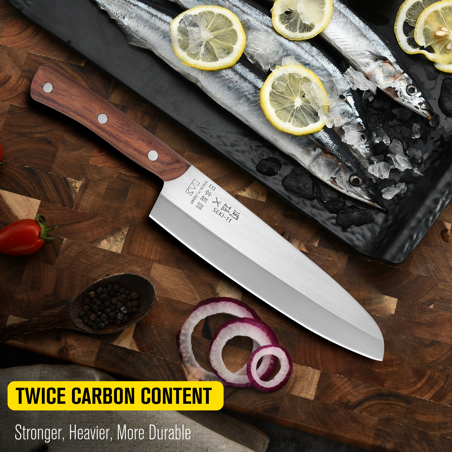 Stainless steel Western-style chef's knife, slicing knife, meat slicing knife, Japanese cuisine knife, fish raw sushi sashimi knife, all-purpose kitchen knife full figure