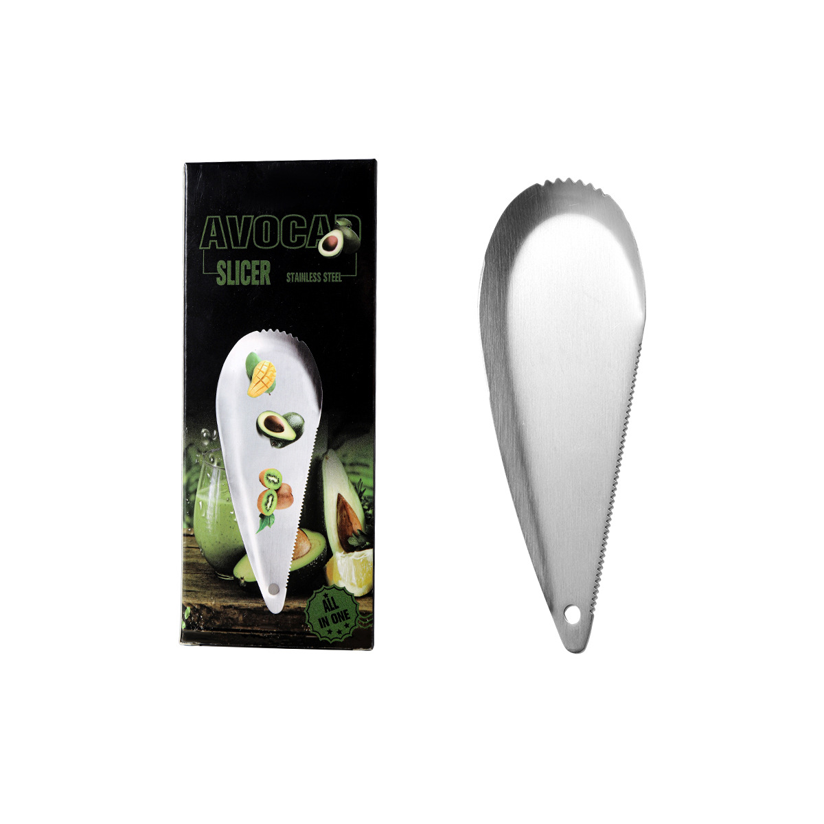 Cross-border 304 stainless steel fruit knife, multi-functional peeler, kiwi spoon, mango slicer, butter pulp scoop Item Picture