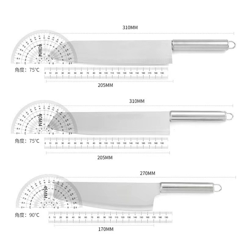 Jiamei Exclusive Link: Three-piece stainless steel knife set, slicing knife, chef's knife Item Picture