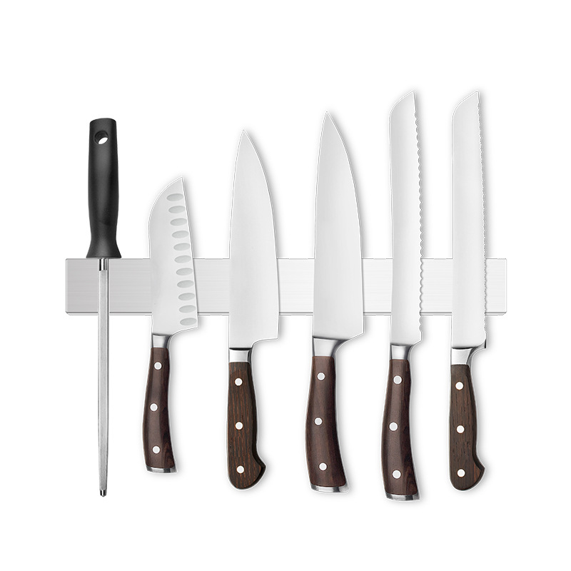 304 stainless steel magnetic knife rack, kitchen non-drilling knife storage, kitchen knife rack, magnetic knife rack Item Picture