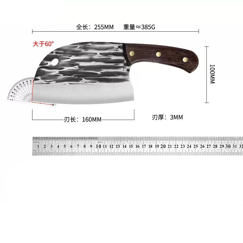 Internet-famous forging, chopping knife, old man's knife, kitchen forging kitchen knife, sharp chopping knife, bone-cutting knife, household slicing knife Application Scenario