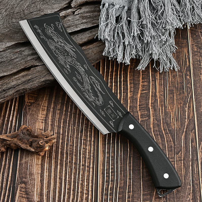 Longquan forged bone-chopping knife, butcher's special wood-chopping knife, outdoor wood-splitting knife, household kitchen sharp bone-chopping and bone-cutting knife details Picture