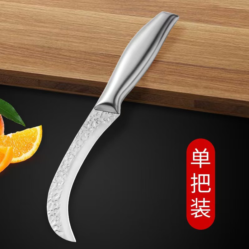 Stainless steel fruit curved knife with sharp edges, specifically designed for peeling bananas, sugarcane, mangoes, jackfruits, pineapples and other fruits in fruit stores details Picture