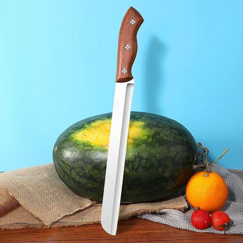 Stainless steel sharp fruit knife, household watermelon-cutting knife, commercial multi-functional large fruit knife and kitchen knife details Picture
