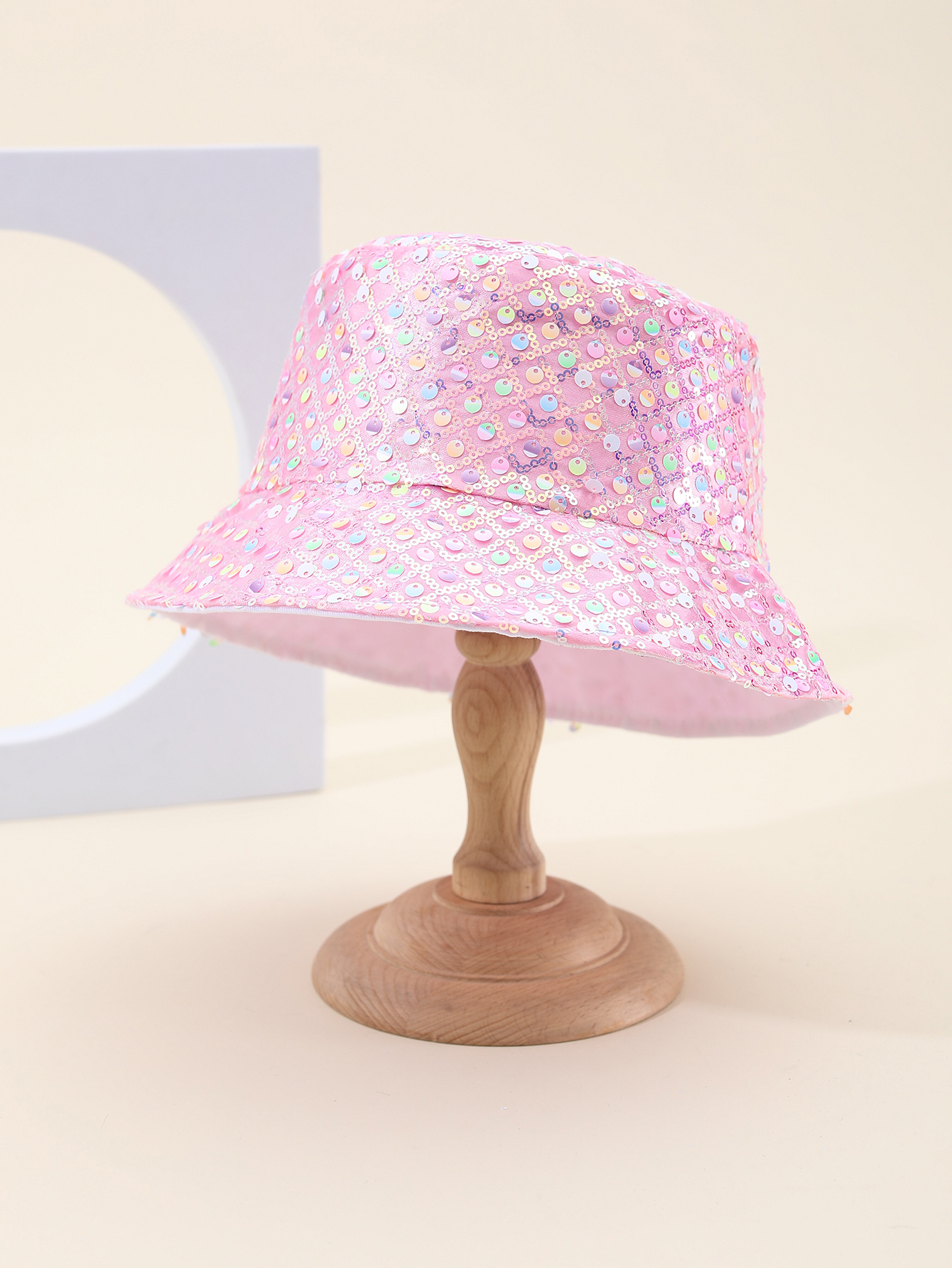 Spring and summer cross-border European and American bestsellers, polt-dot cross irregular sequined fisherman hats, fashionable and versatile, travel sun protection and sunshade foldable basin hats, export adult hats, all size 58CM Specification drawing