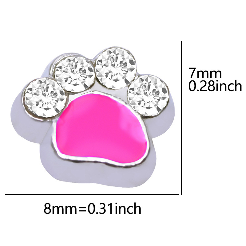 Best-selling colorful Cat Footprint Charm Module bracelet accessory DIY Patch Floating charms locket undefined