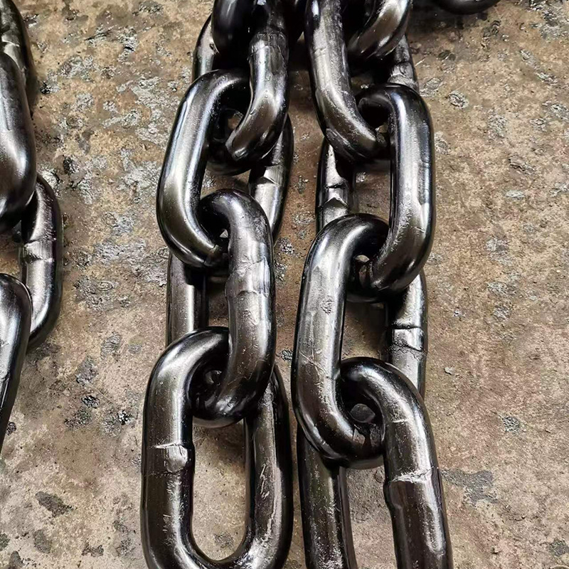 Black hoisting chains for mining, manganese steel G80 grade hoisting chains for mining Application Scenario