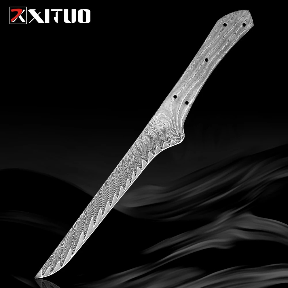 Cross-border integrated Damascus steel boneless knife blank sharp forged kitchen blade, DIY knife blank boneless knife full figure