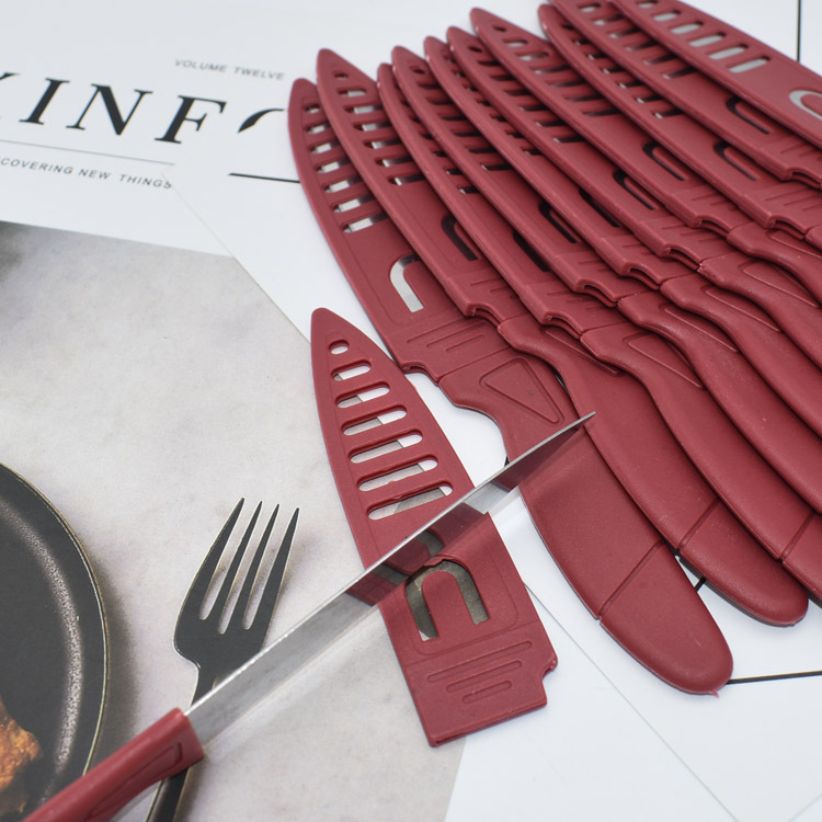 One-yuan street stall supply fruit knife, disposable small red set knife, small knife for banquets, wedding banquets, ox head, pig's foot and lamb leg details Picture
