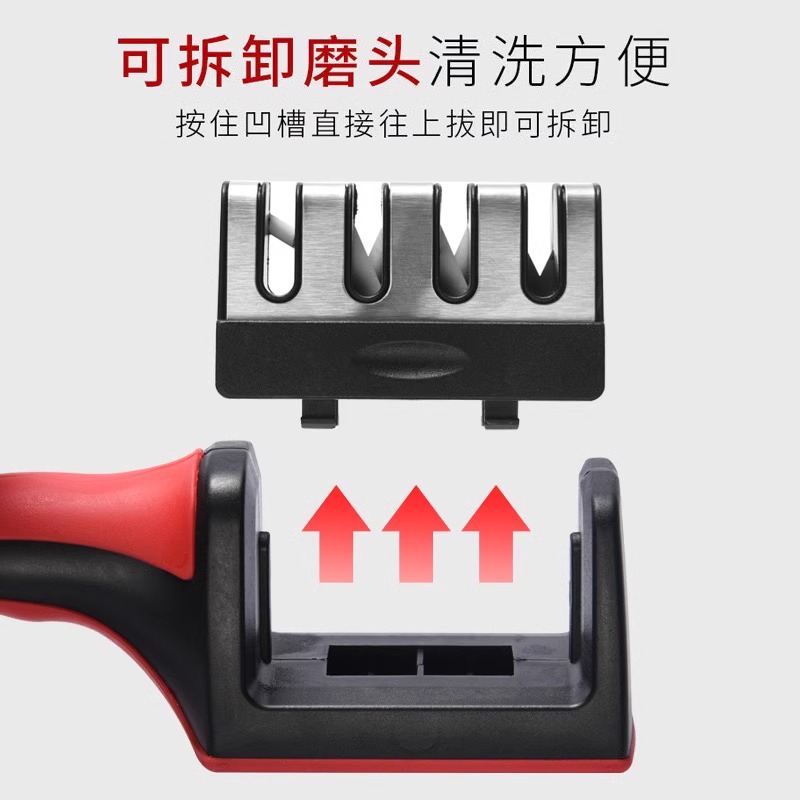 Cross-border knife sharpener, a household quick kitchen knife sharpening tool, 3-piece knife sharpening stick, 4-piece scissors, universal whetstone details Picture