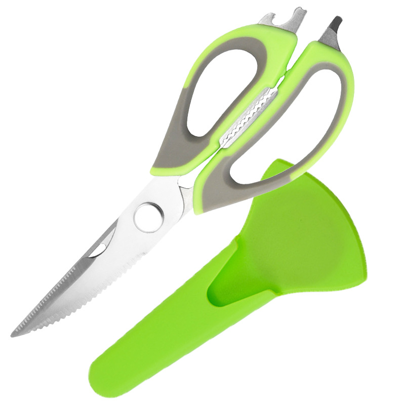 Manufacturer's multi-functional kitchen scissors, stainless steel household powerful chicken bone scissors, food scissors, magnetic suction refrigerator kitchen scissors Specification drawing