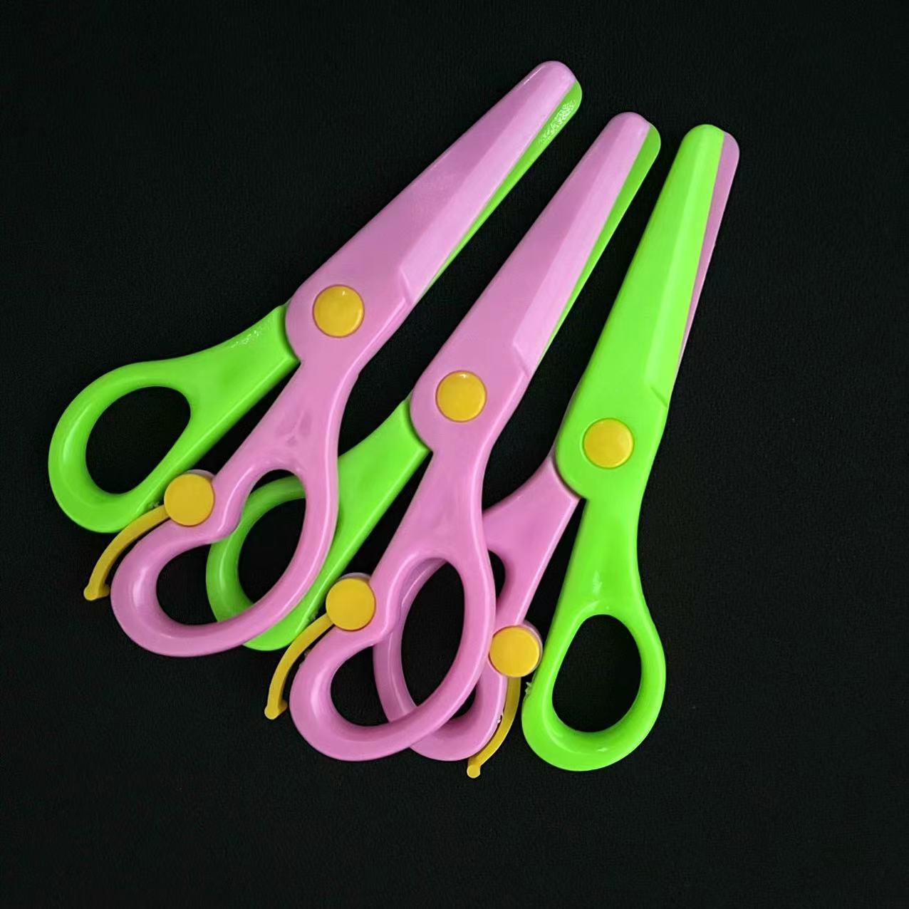 Wholesale of children's scissors, safety scissors, round-headed hand-cut scissors for kindergarten and primary school students, plastic scissors sets Specification drawing