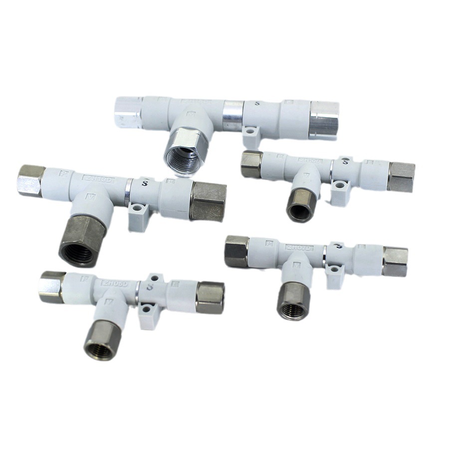 SMC type vacuum generator ZH series plastic single-stage right-angle three-way with quick connector but without muffler Item Picture