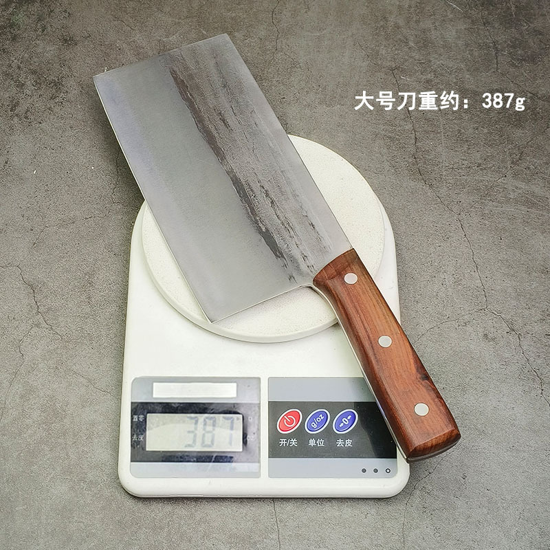 A blacksmith's hand-forged hammer-textured slicing knife handle, commercial chef's knife, sharp and easy to sharpen, for slicing vegetables and meat Specification drawing