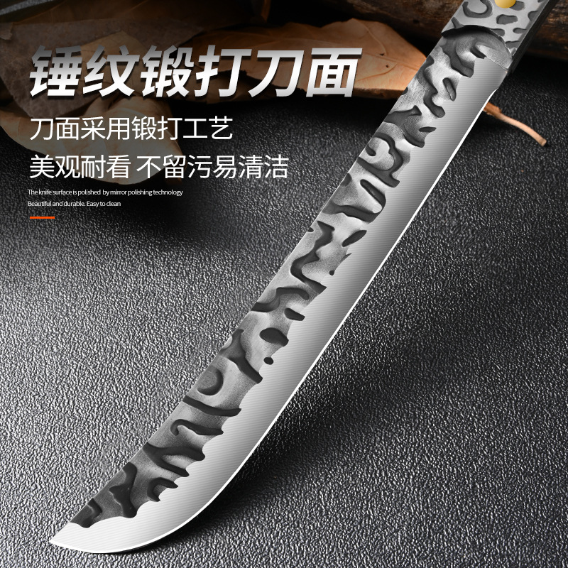The manufacturer exclusively supplies multi-functional outdoor survival knives for the wild, such as woodcutting knives, hammer-textured forging knives, slaughtering knives, and camping tree cutting knives details Picture