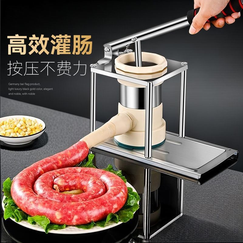Sausage stuffing machine, household sausage stuffing machine, manual meat sausage, stainless steel food-grade sausage stuffing machine, sausage machine, meat mincing wonder details Picture