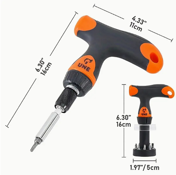 A cross-border bestseller on Amazon, a 12-piece set of T-handle ratchet screwdriver with extension rods Item Picture