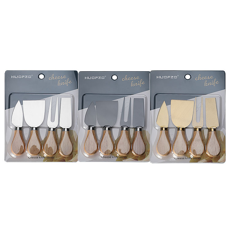 Rubberwood cheese knife set, small fork, cute Western picnic portable tableware, fruit fork set Specification drawing