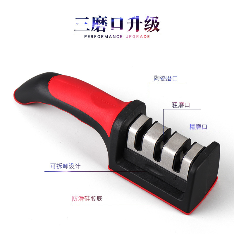 Cross-border kitchen knife sharpener, whetstone, manual quick sharpening tool, household tungsten steel sharpener, stainless steel knife sharpening rod Application Scenario