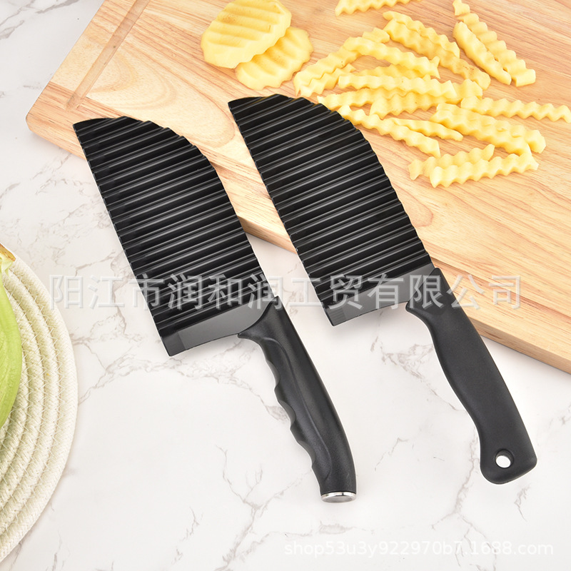 Foreign trade stainless steel wolf-tooth potato knife, wavy potato chip knife, French fries cutter, strip cutter, flower cutter, kitchen household Item Picture