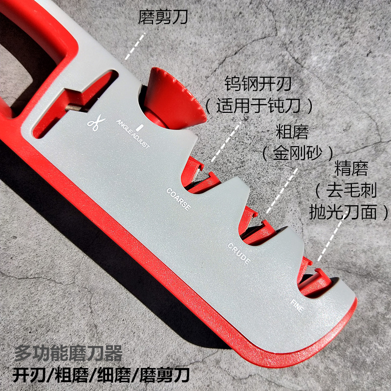 Adjustable knife sharpener, Amazon cross-border creative new product, four-in-one household kitchen multi-functional wholesale Specification drawing