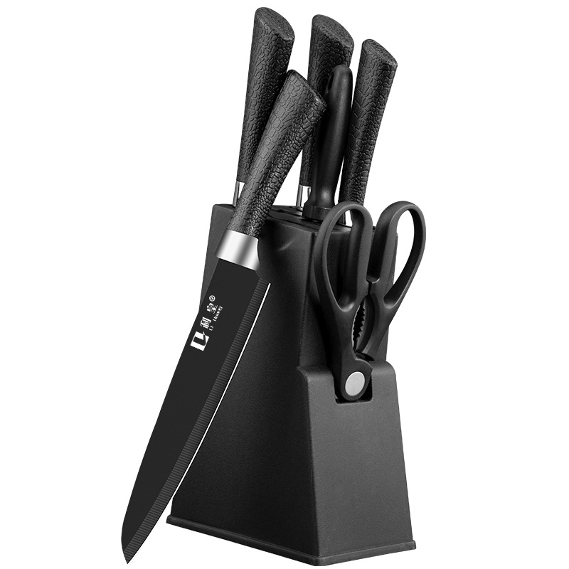 Kitchen knife set, cutting board and knife two-in-one, household slicing knife, cutting board, complete kitchenware, fruit knife combination Item Picture