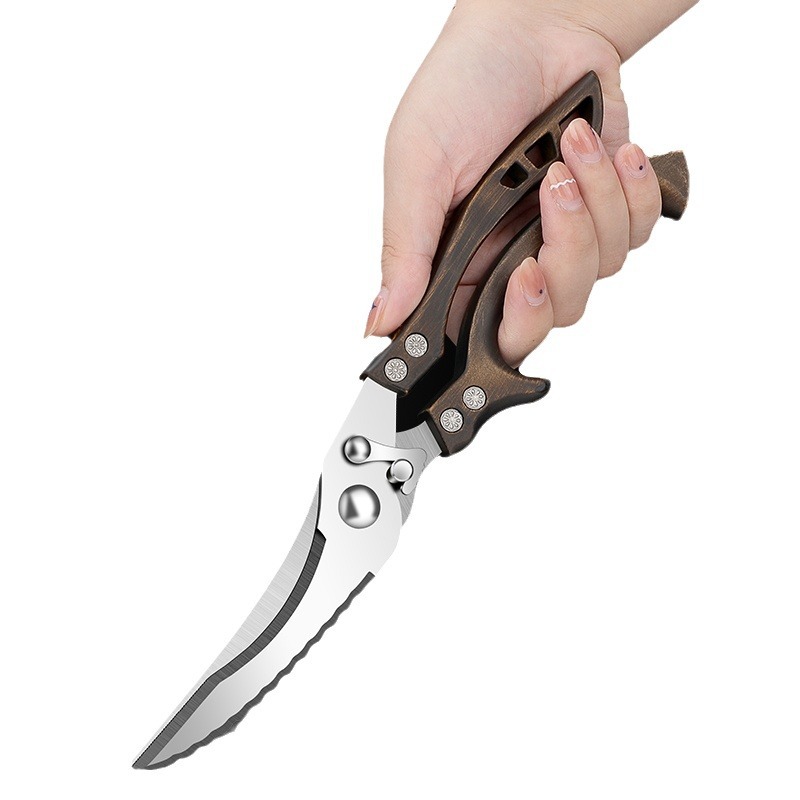 Factory direct sales of kitchen scissors, household powerful chicken bone scissors, multi-functional bone cutting special all-steel scissors, kitchen scissors Item Picture