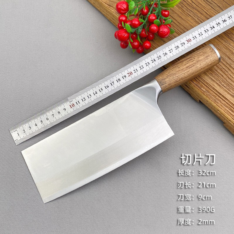 Household kitchen knives, hotel knife, Yangjiang kitchen knife manufacturer, stainless steel chopping knife, vegetable and meat chopping knife, rosewood round wooden handle Application Scenario