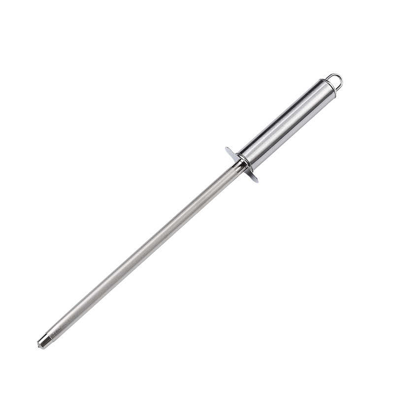 Stainless steel tube handle, emery knife sharpening rod, carbon steel knife sharpening rod, household and commercial portable household kitchenware knife sharpening rod Item Picture