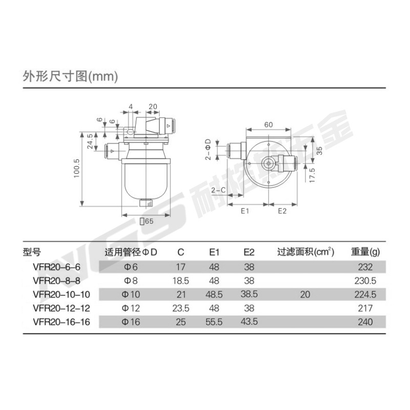 Air-driven food and chemical VFR20 vacuum filter with joints 10-10/8-8/12-12/16/6-6 Application Scenario