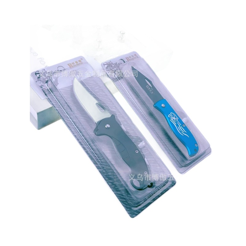 In stock: Boston 311 stainless steel folding fruit knife, outdoor large size with back clamp, portable meat cutting knife for cutting Item Picture
