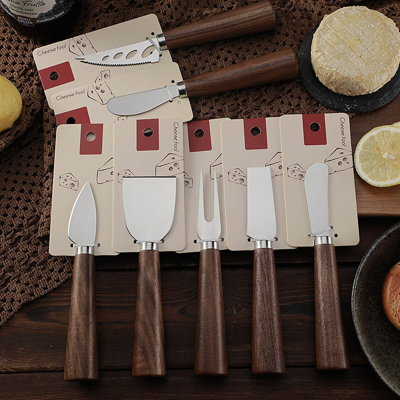 Factory in stock: Stainless steel cheese knives, walnut handle cheese knives, Western-style knives, table knives, steak knives, forks, butter knives Application Scenario