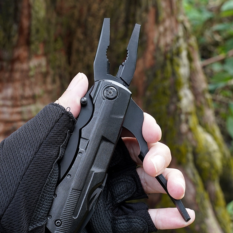 Multi-functional folding knife pliers with screw screwdriver, EDC combination maintenance tool pliers, portable for outdoor camping and home use full figure