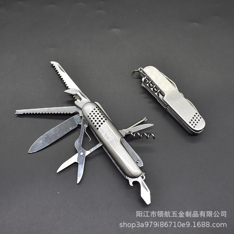 Stainless steel 11-inch multi-functional folding knife, multi-hole iron shell knife, gift knife, convenient portable knife Application Scenario