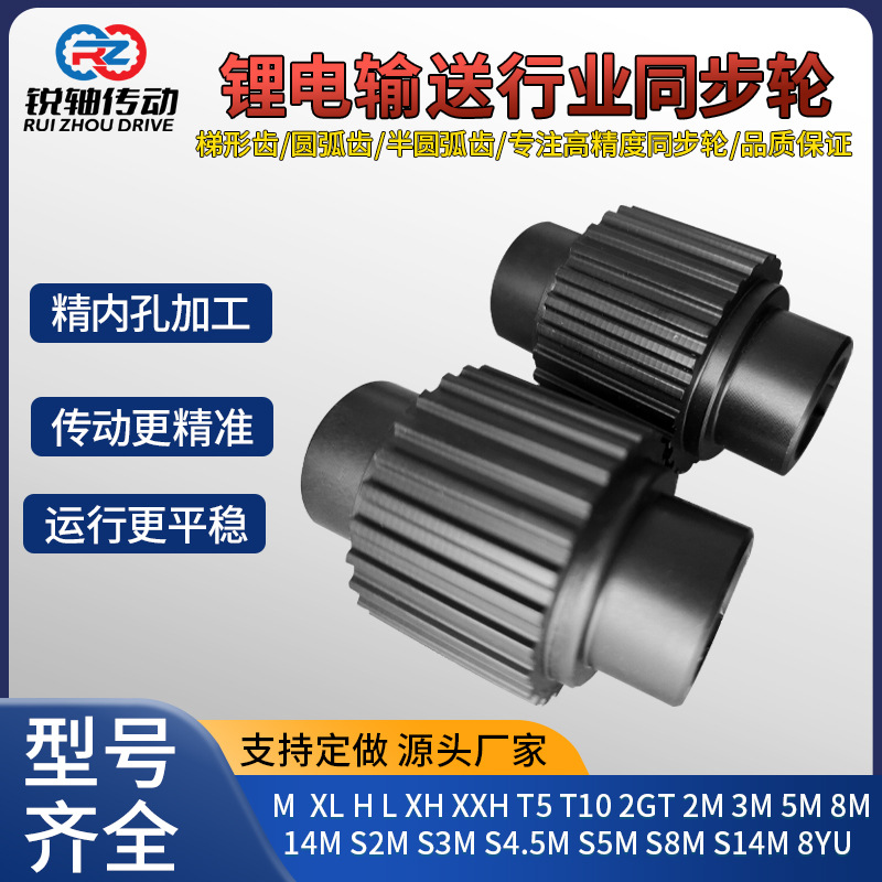 Lithium battery conveyor synchronous pulley, aluminum alloy synchronous pulley S3M, S5M3M, 5M8m. Large inventory in stock, ready for immediate dispatch full figure