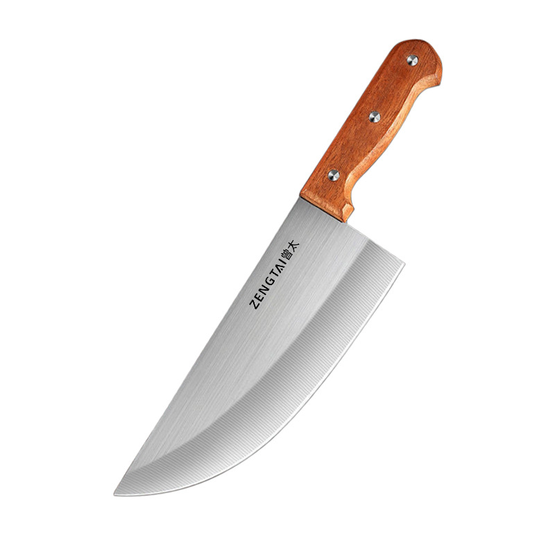 Yangjiang kitchen knife, wooden handle, slicing, chopping, bone-chopping knife, pork chop knife, slaughtering knife, forged and hammered pork knife Item Picture