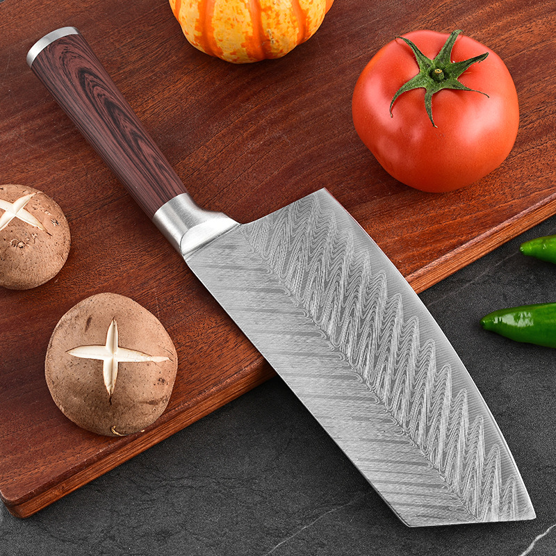 Hot-selling knife sets: Stainless steel knives, Damascus wood-grain handled kitchen knives, chef knives, in stock from the original factory Application Scenario