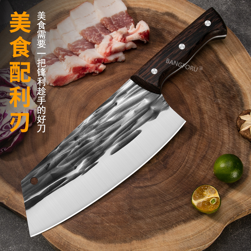 Forged hammer-textured kitchen knife, ladies' special slicing knife, sharp kitchen stainless steel kitchen knife in stock, available on the market Application Scenario