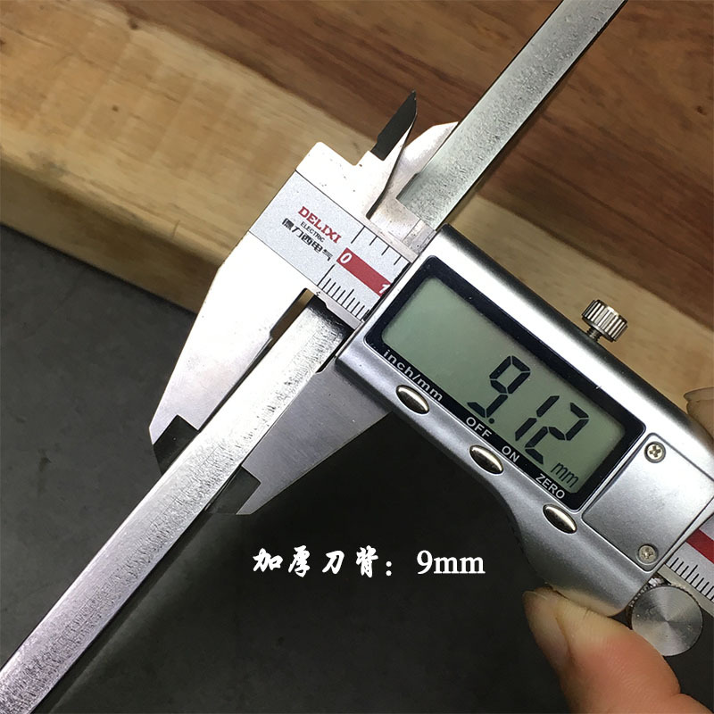 Blacksmith's hand-forged chopping knife thickened, chef's special knife for barbecuing and curing meat, cutting chicken, duck and goose, slicing meat, civil and military kitchen knives Specification drawing
