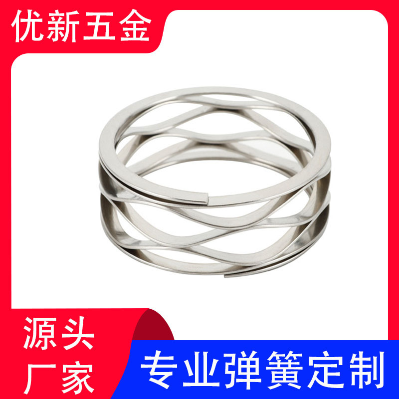 Wave spring 304 stainless steel wire, hardware spring, mechanical parts, multi-layer compression shock-absorbing wave spring processing details Picture