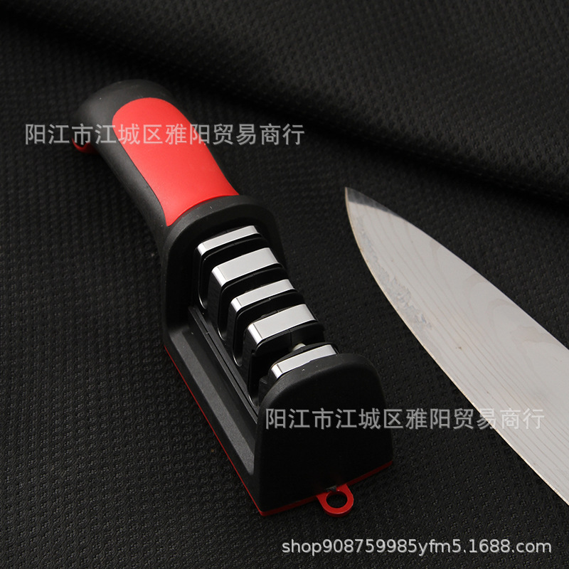 Three-slot and four-slot quick handheld knife sharpeners, household appliances, kitchen ceramic knife sharpeners, street stalls, kitchen knives, whetstones details Picture