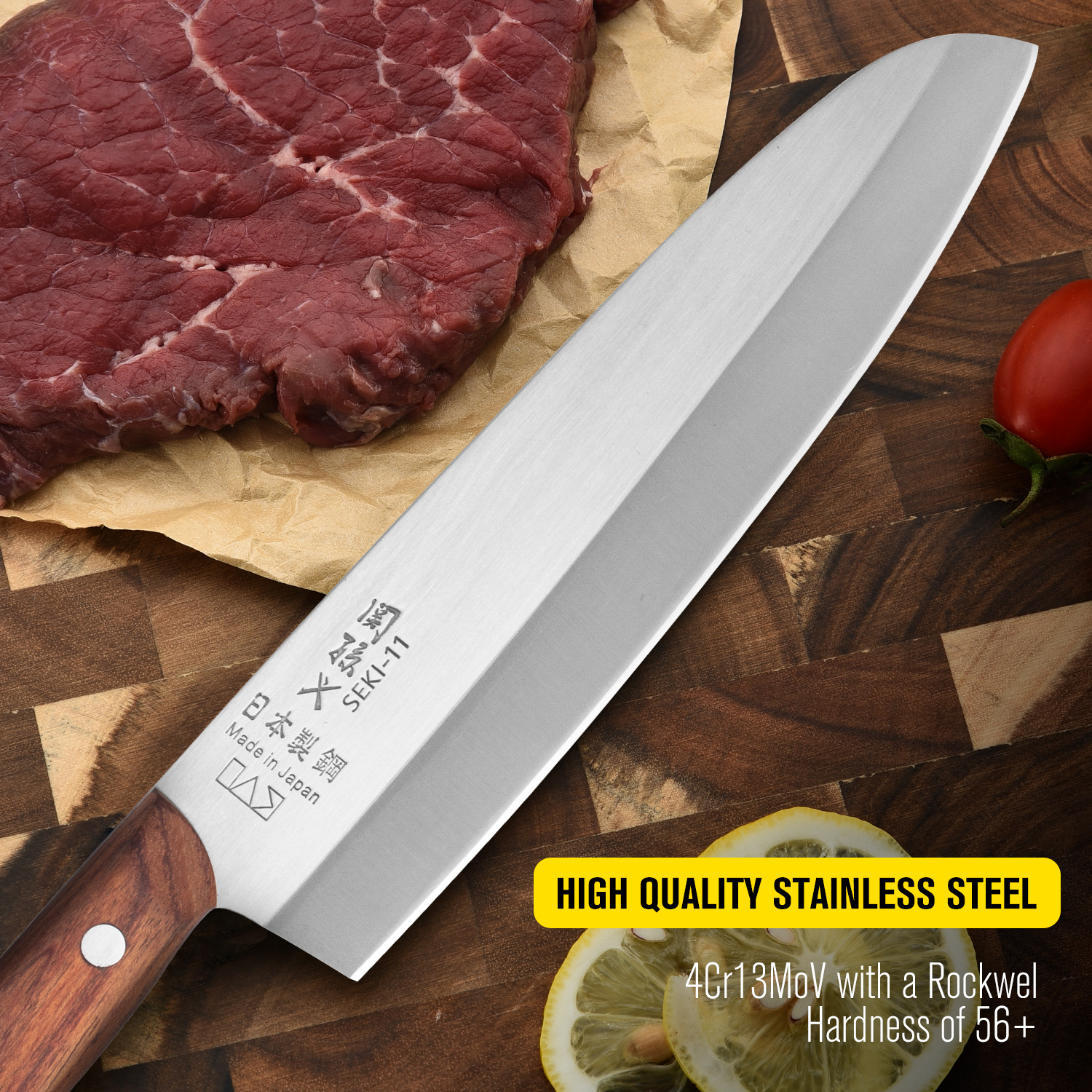 Stainless steel Western-style chef's knife, slicing knife, meat slicing knife, Japanese cuisine knife, fish raw sushi sashimi knife, all-purpose kitchen knife details Picture