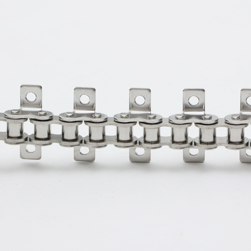 Single-row standard curved plate chain, 304 stainless steel single and double side single-hole plate chain, double-pitch conveyor chain details Picture