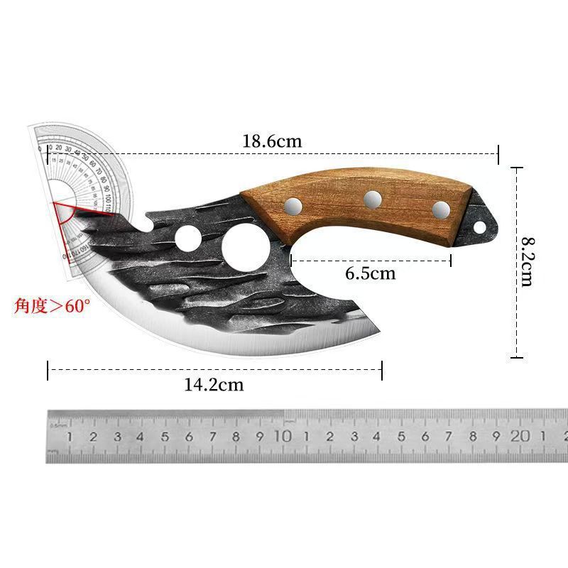 Factory direct sales of Longquan forged small kitchen knives, bone-removing knives, meat cutters, curved knives, fish-killing knives, and special slaughterhouses for pigs details Picture